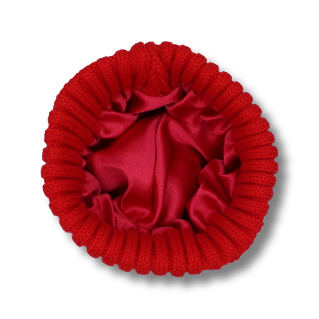 Red Satin-Lined Beanie - Toddler
