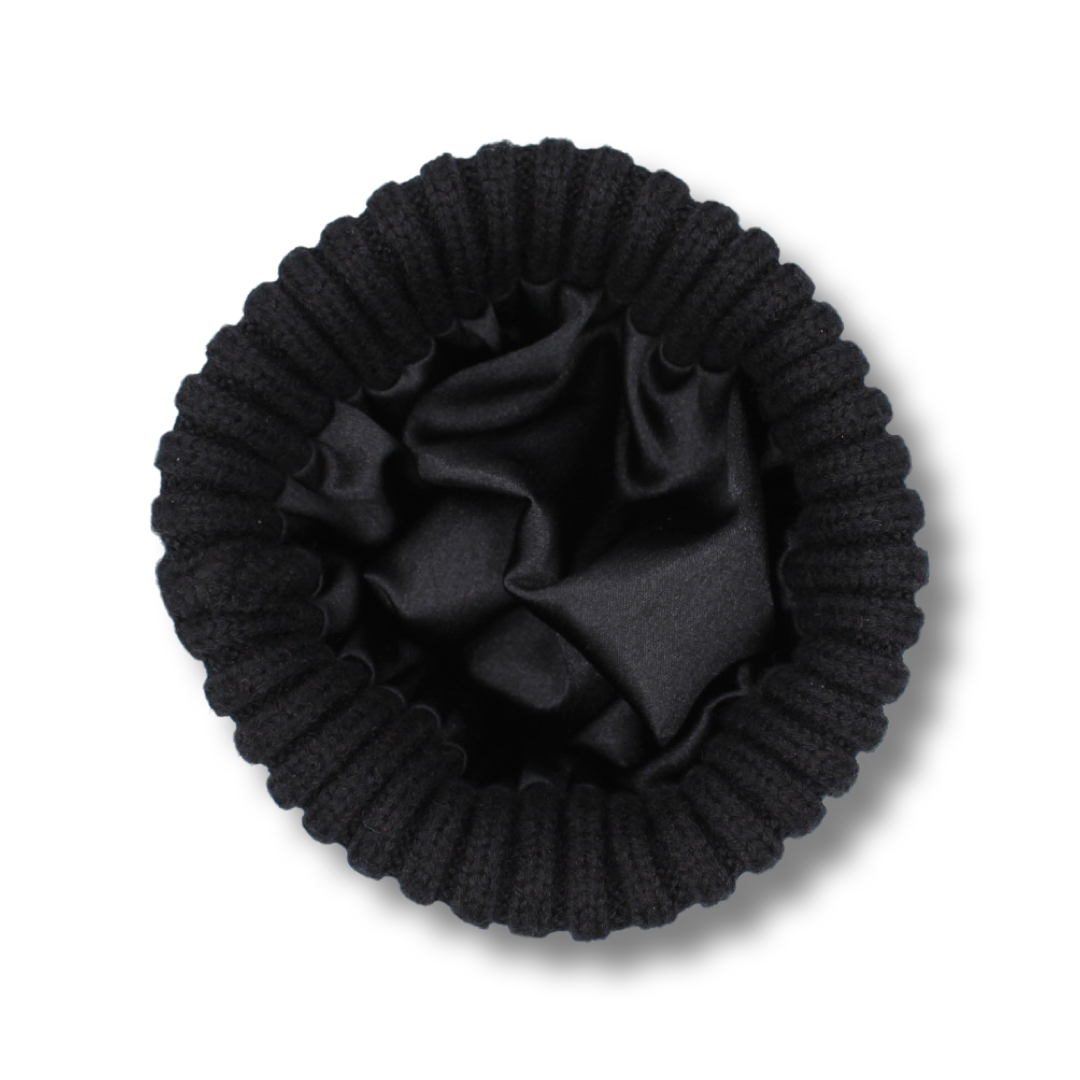 Black Satin-Lined Beanie - Toddler
