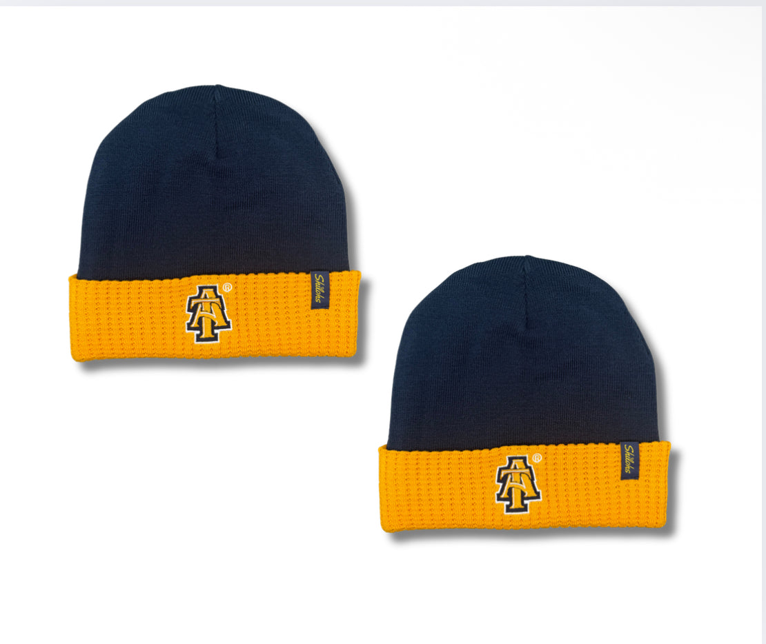 Blue/Gold A&T Satin Beanies (2 pack)