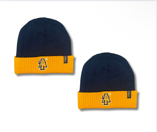 Blue/Gold A&T Satin Beanies (2 pack)
