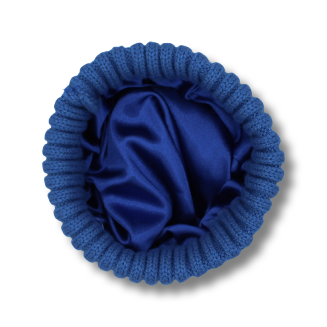 Blue Satin-Lined Beanie - Toddler