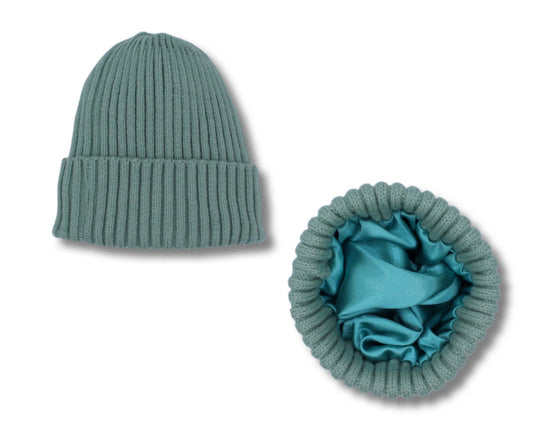 Teal Satin-Lined Beanie - Toddler